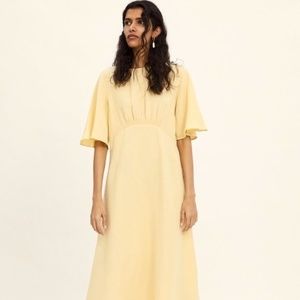 Zara Yellow Linen Dress